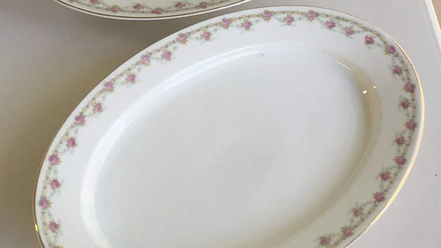 1287 15" Oval Serving Platter by Porcelain Union-1