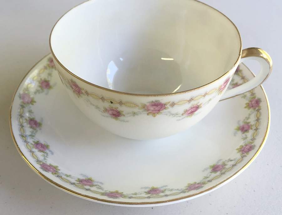 1287 Flat Cup & Saucer Set by Porcelain Union-1