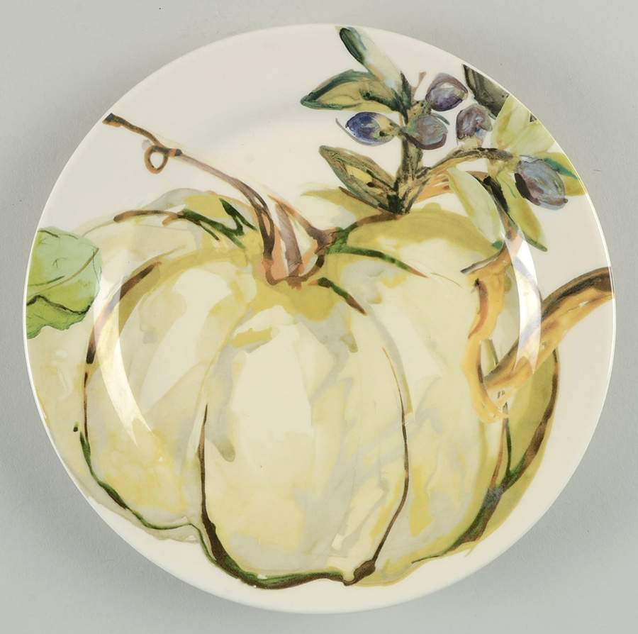Watercolor Pumpkin Salad Plate by Pottery Barn China-1