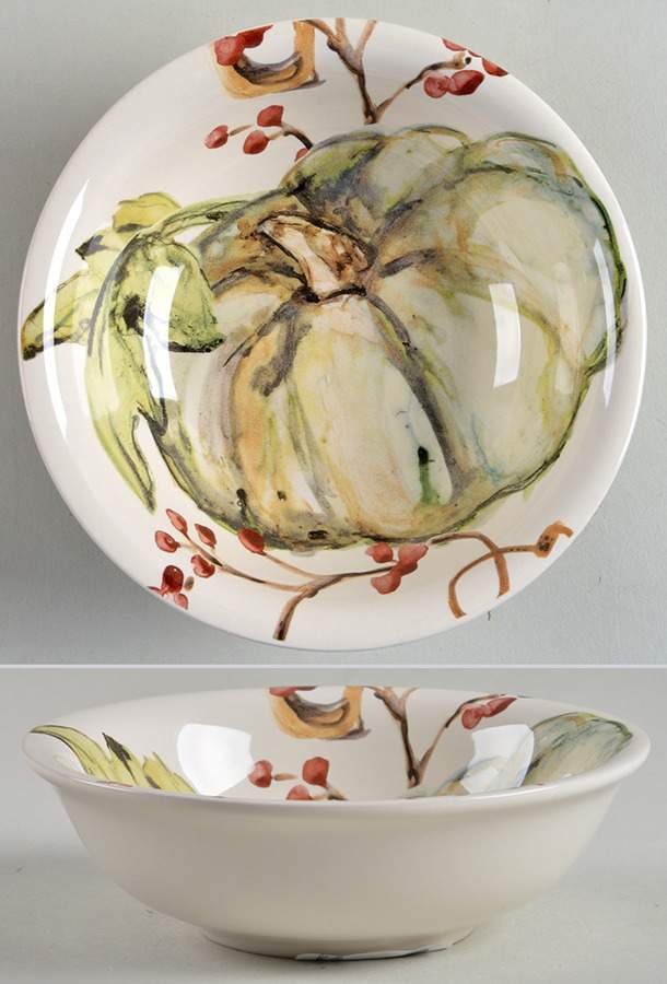 Watercolor Pumpkin Tidbit Bowl by Pottery Barn China-1