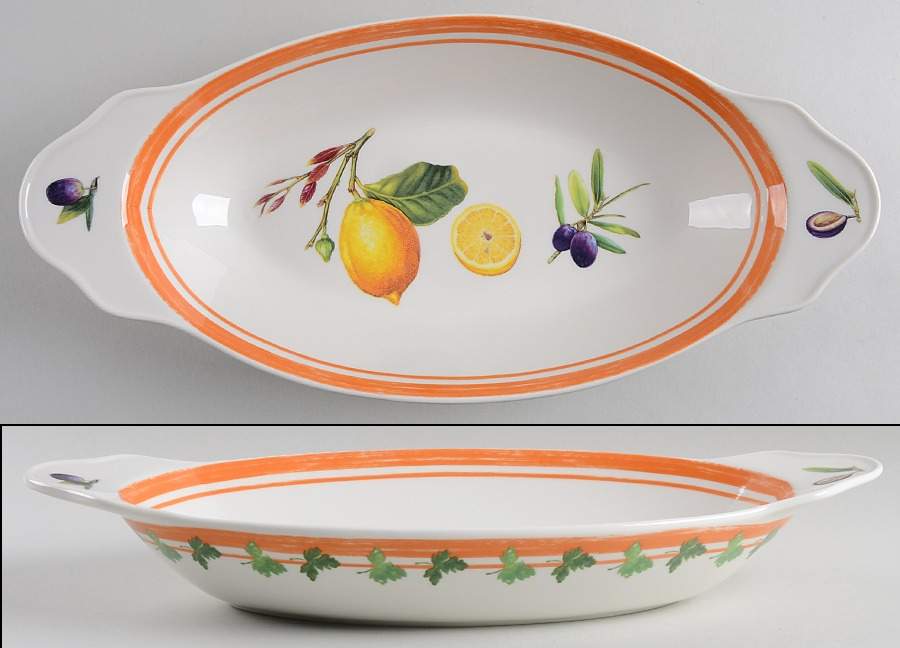 Alfresco Pomona 15" Oval Baker by Portmeirion-1