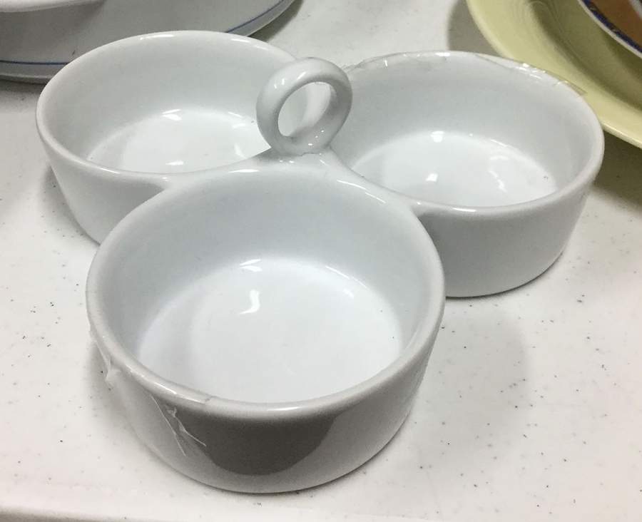Wavy 3-Part Relish with Center Ceramic Handle by Pier 1-1