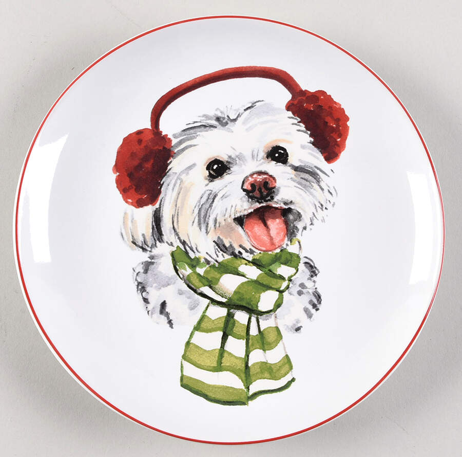 Christmas Puppies Salad Plate by Pier 1-1
