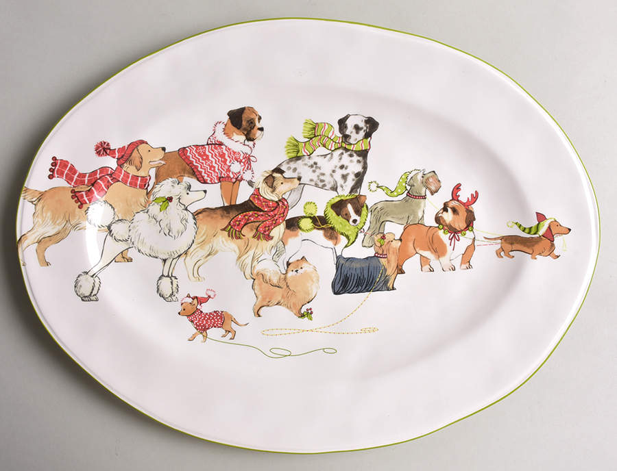 Park Avenue Puppies 16" Oval Serving Platter by Pier 1-1