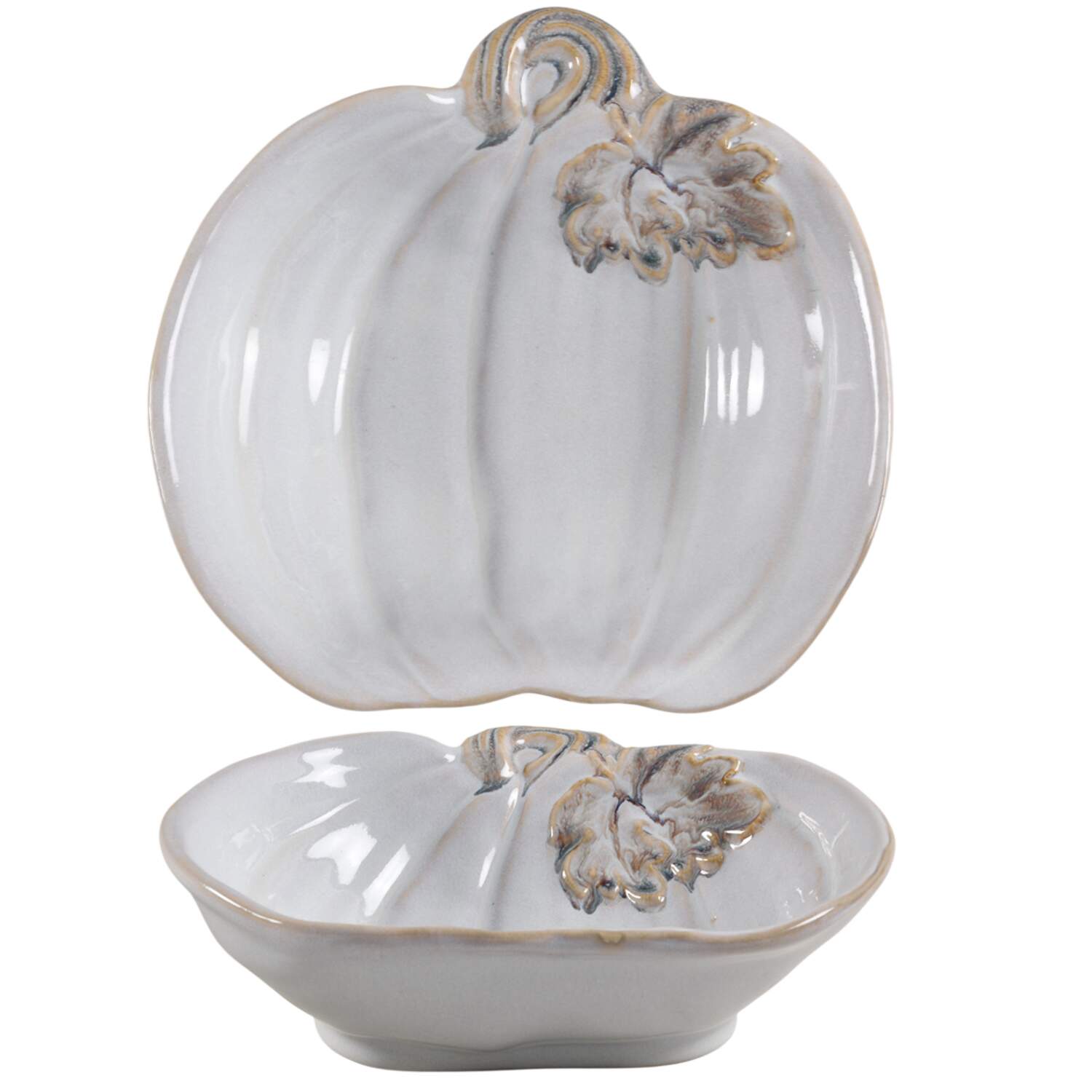 White Pumpkin 9" Figural Serving Bowl by Pier 1-1