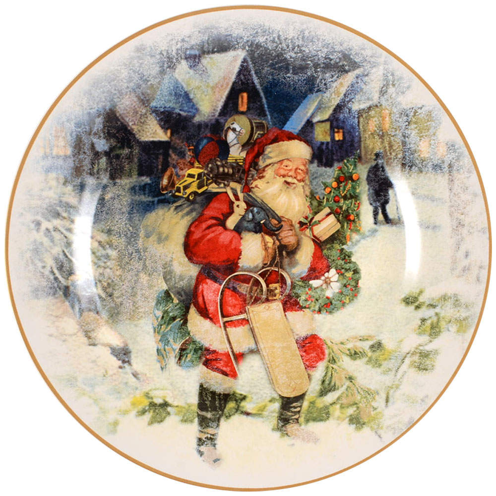 Nostalgic Santa (Nostalgic Christmas) Dinner Plate by Pottery Barn China-1