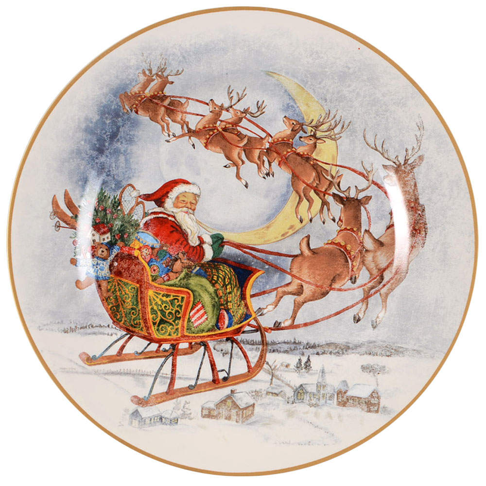 Nostalgic Santa (Nostalgic Christmas) Dinner Plate by Pottery Barn China-1