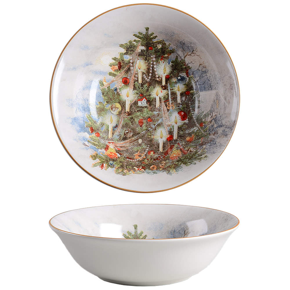 Nostalgic Santa (Nostalgic Christmas) Soup/Cereal Bowl by Pottery Barn China-1
