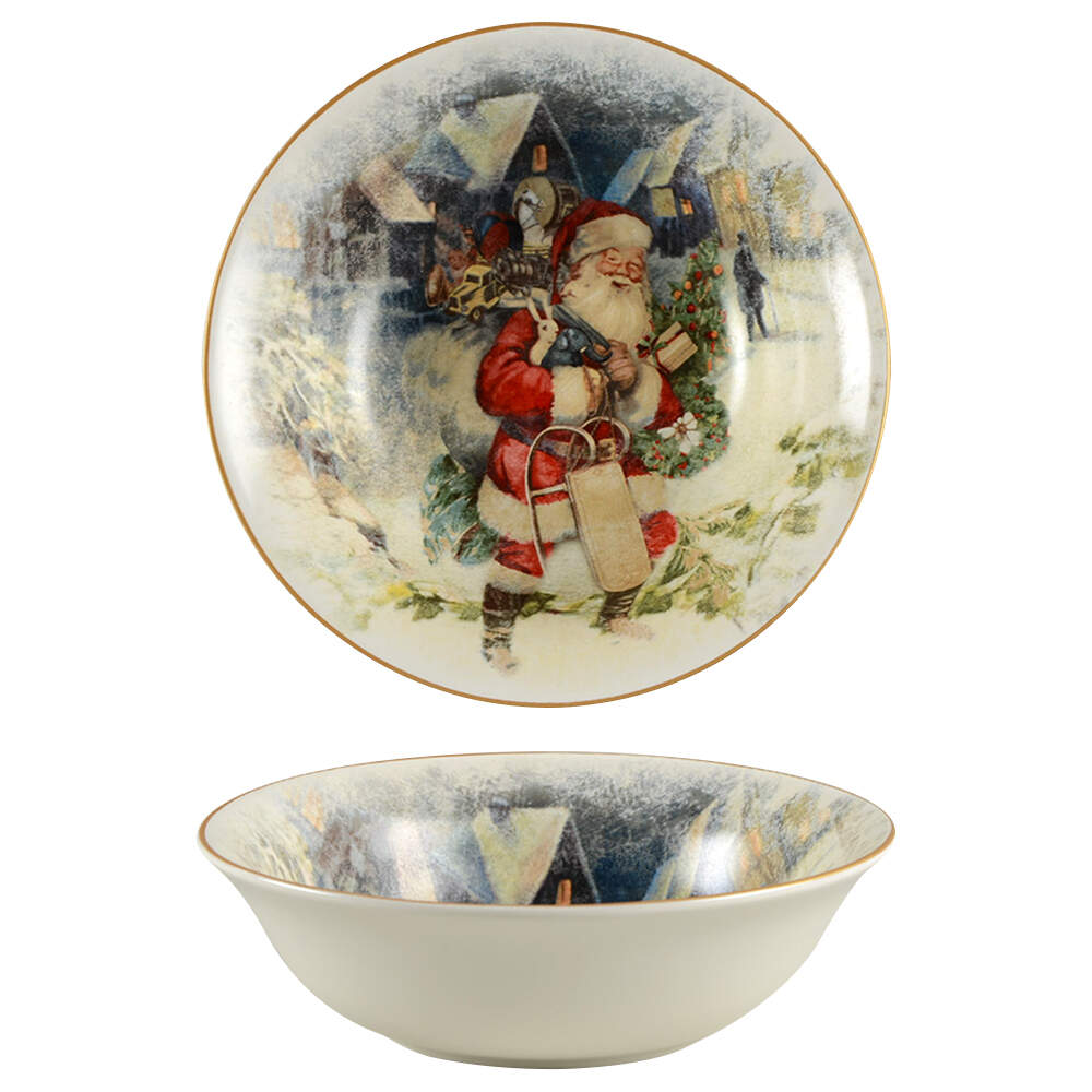Nostalgic Santa (Nostalgic Christmas) Soup/Cereal Bowl by Pottery Barn China-1