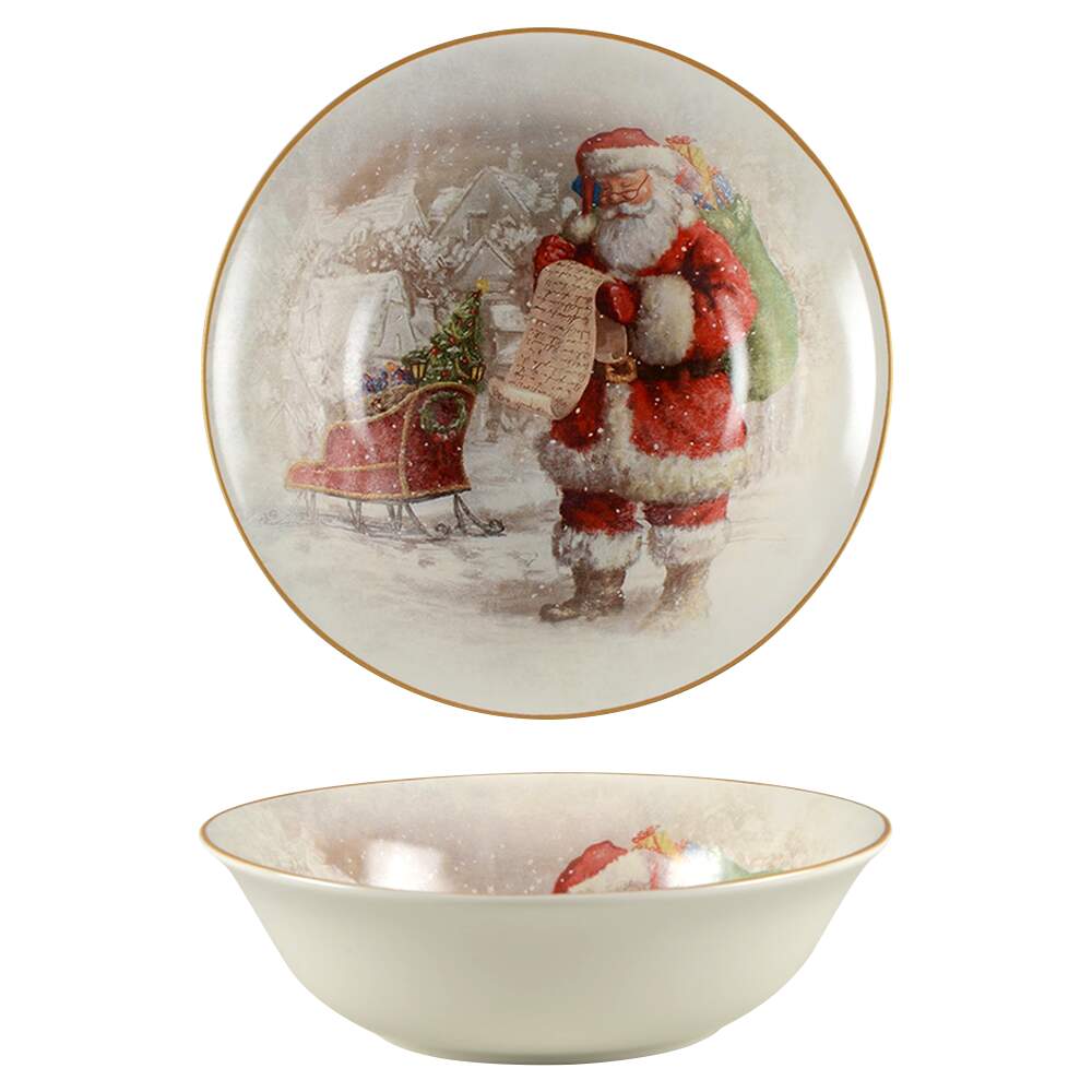 Nostalgic Santa (Nostalgic Christmas) Soup/Cereal Bowl by Pottery Barn China-1
