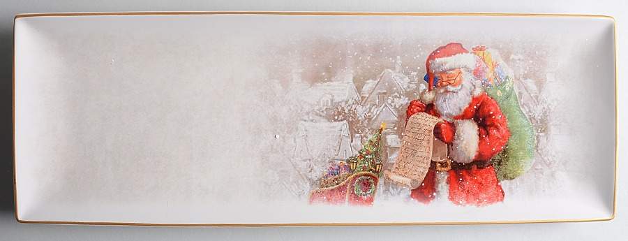 Nostalgic Santa (Nostalgic Christmas) 18" Rectangular Serving Platter by Pottery Barn China-1