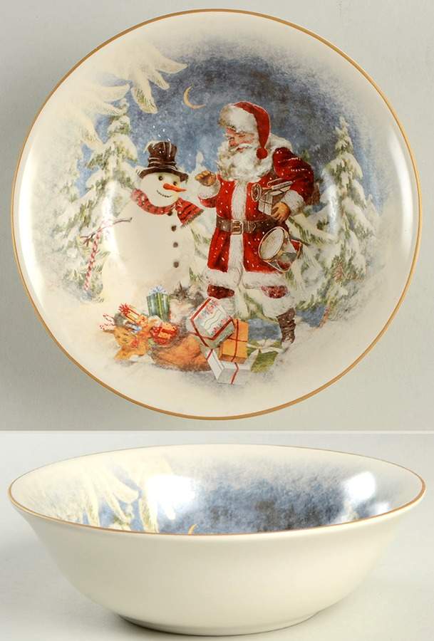 Nostalgic Santa (Nostalgic Christmas) Soup/Cereal Bowl by Pottery Barn China-1