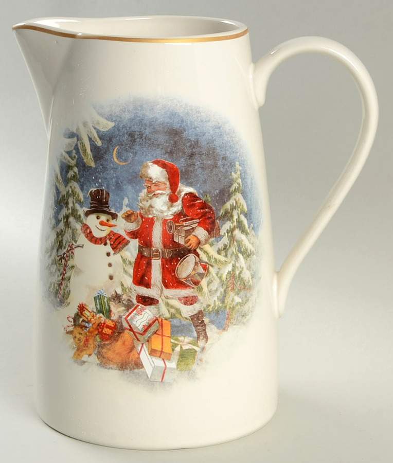 Nostalgic Santa (Nostalgic Christmas) 94 Oz Pitcher by Pottery Barn China-1
