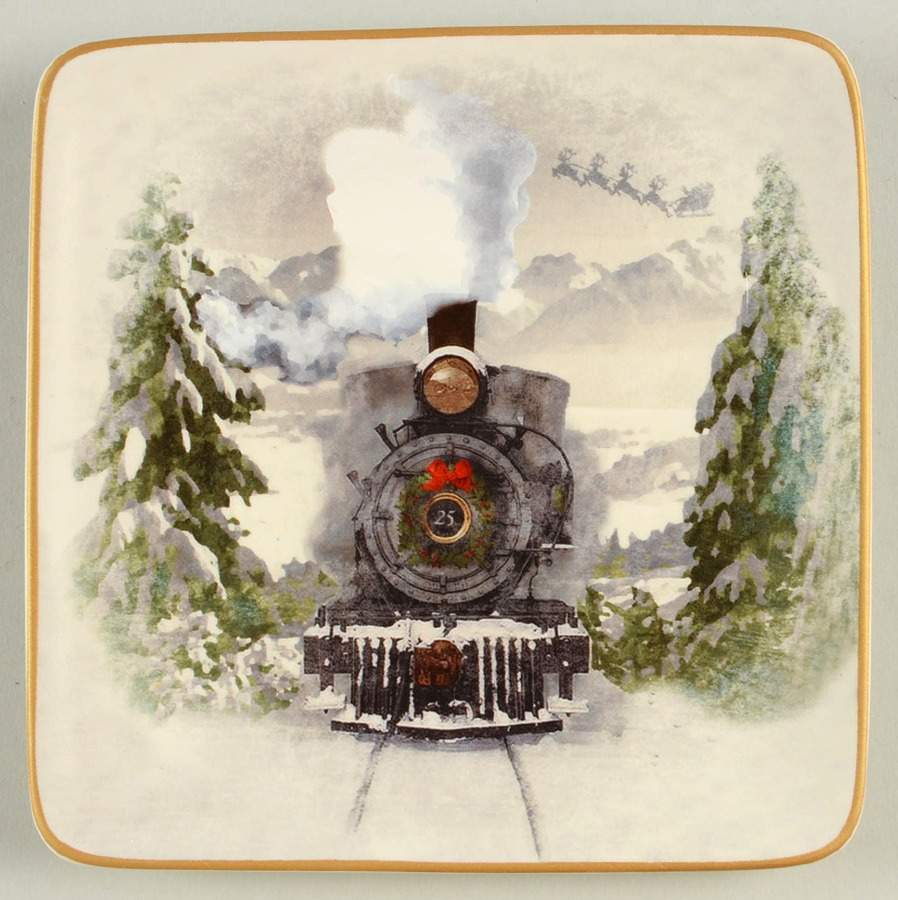 Nostalgic Santa (Nostalgic Christmas) Square Appetizer Plate by Pottery Barn China-1