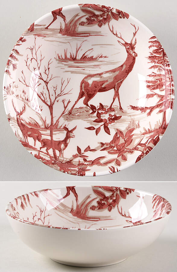 Alpine Toile Soup/Cereal Bowl by Pottery Barn China-1
