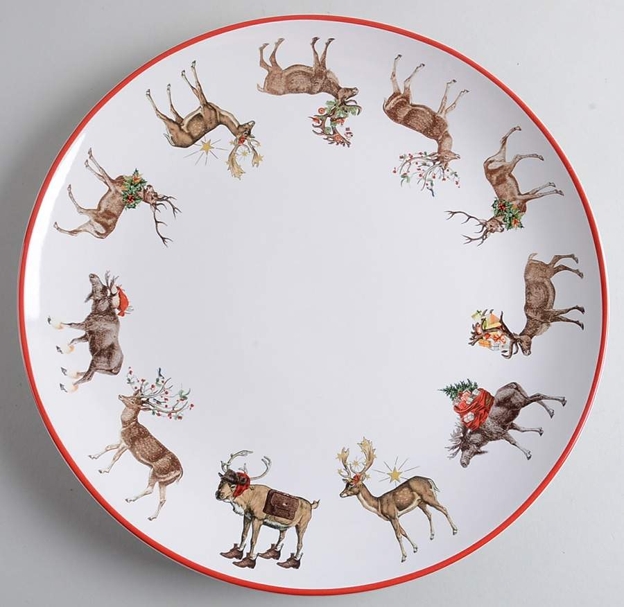 Silly Stag 14" Chop Plate (Round Platter) by Pottery Barn China-1