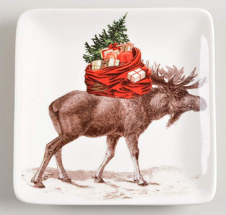 Silly Stag Square Appetizer Plate by Pottery Barn China-1