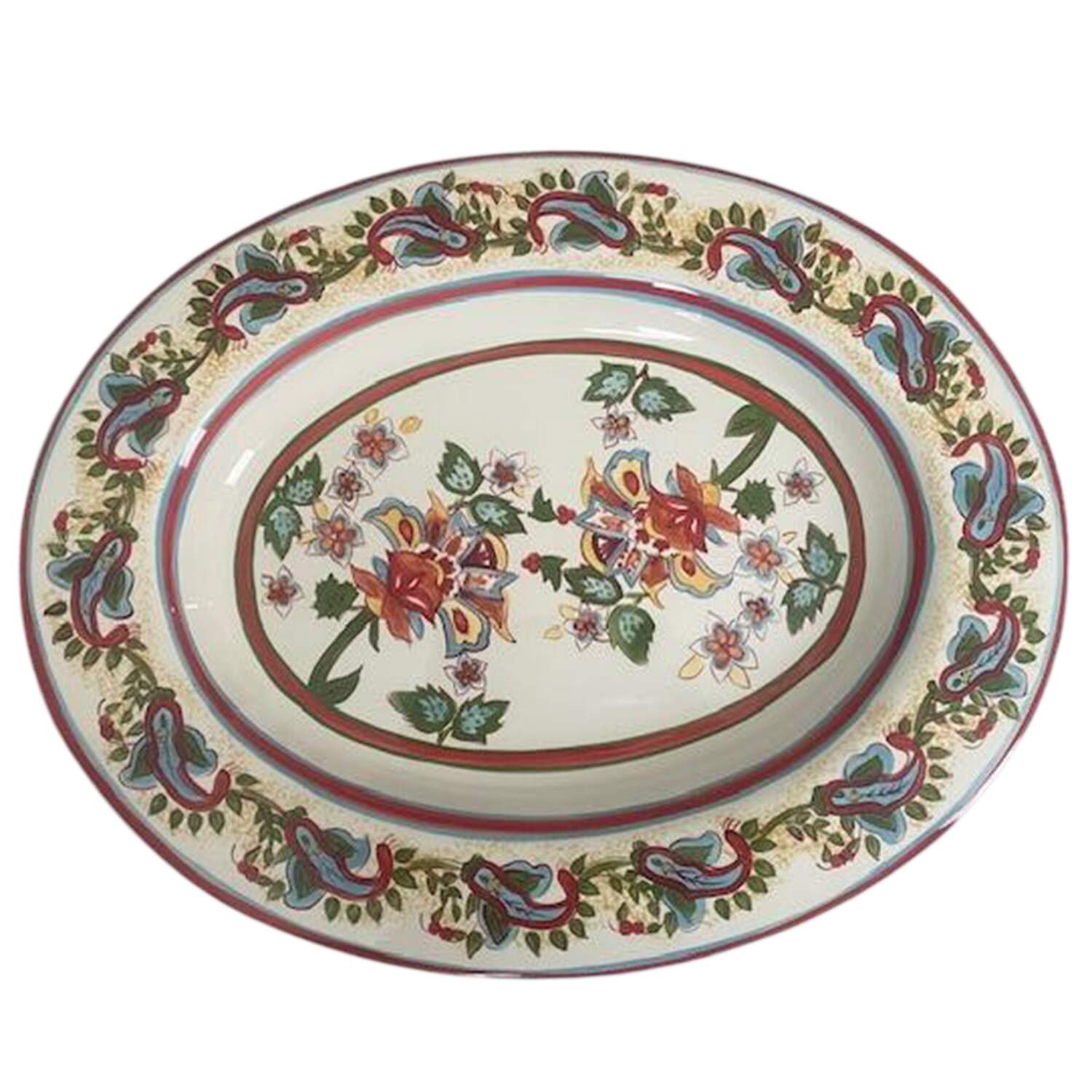 Sausalito Paisley 19" Oval Serving Platter by Pottery Barn China-1