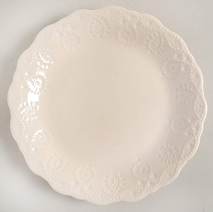 Cowgirl Lace Linen White Salad Plate by Pioneer Woman-1