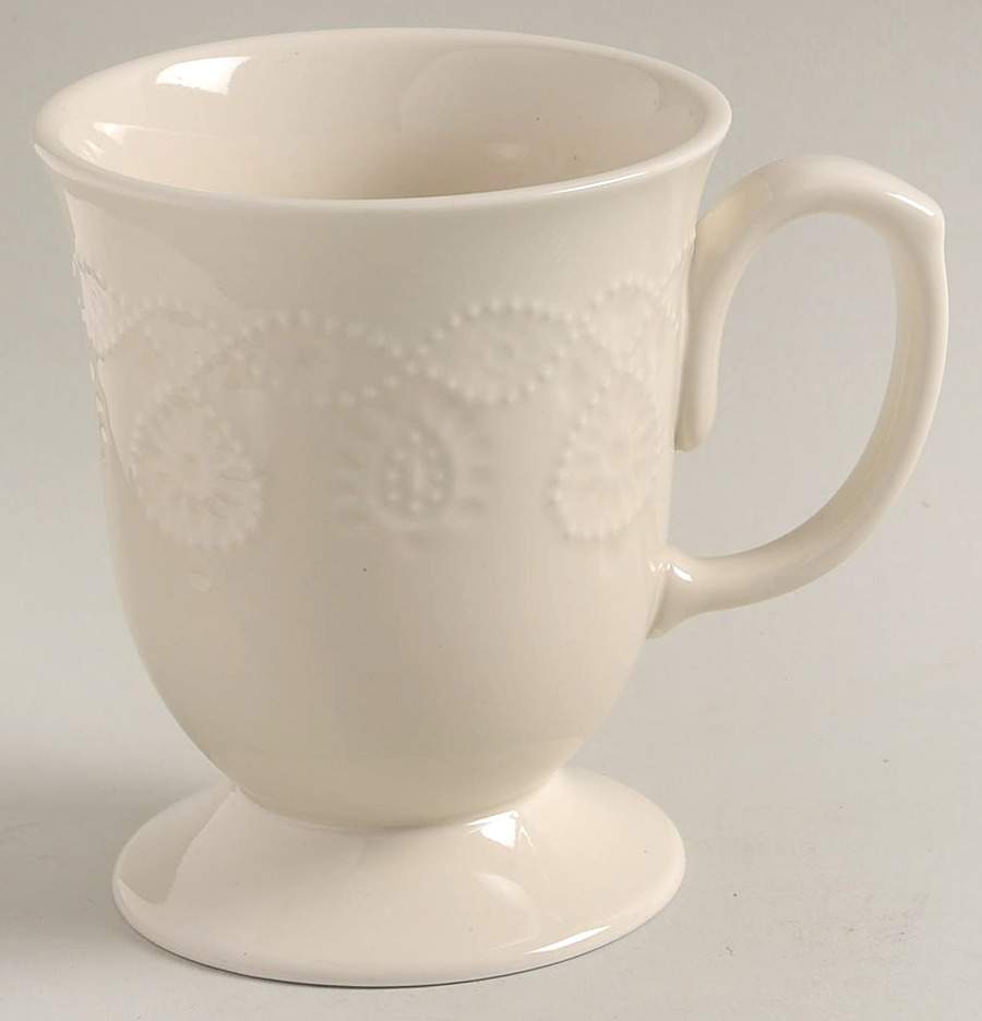 Cowgirl Lace Linen White Mug by Pioneer Woman-1