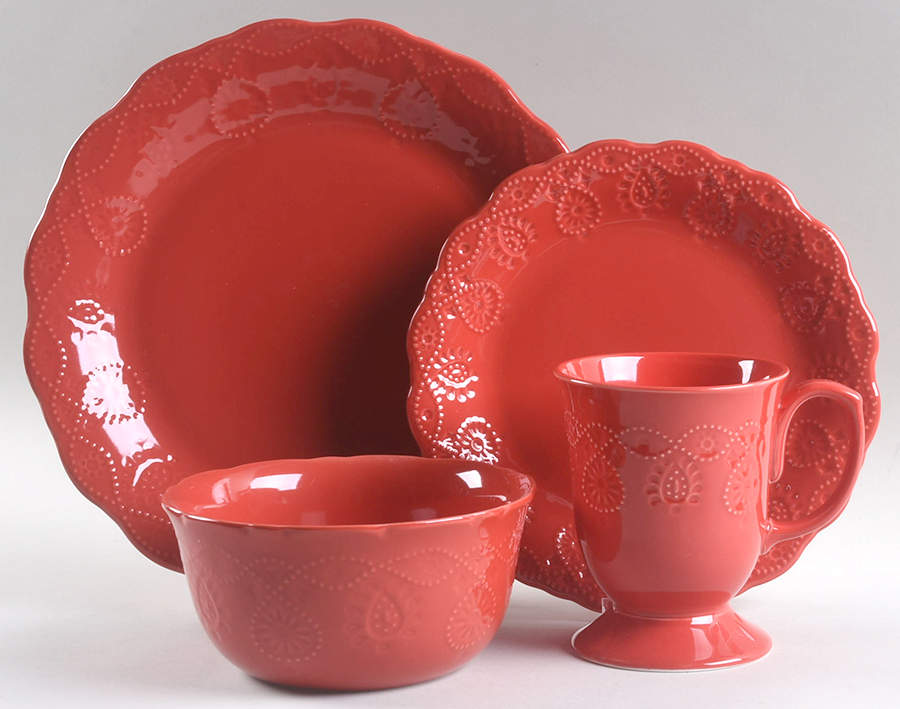 Cowgirl Lace Red 32 Piece Estate Set by Pioneer Woman-1