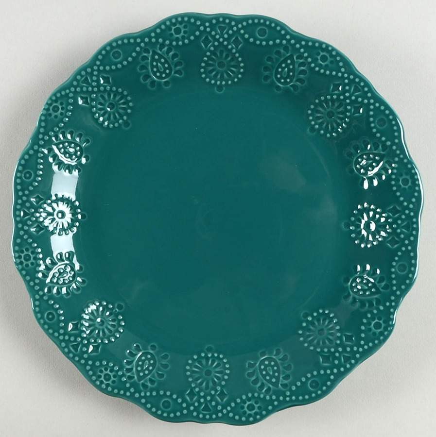Cowgirl Lace Teal Salad Plate by Pioneer Woman-1