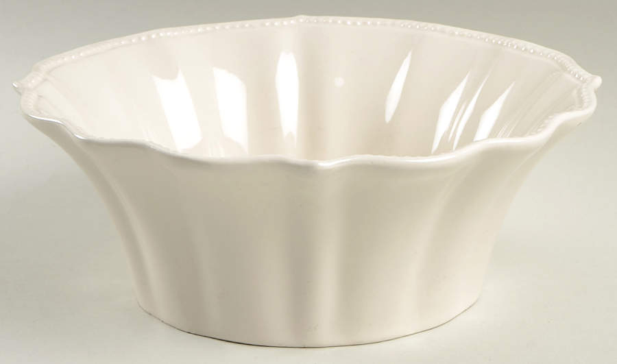 Paige-Linen White 9" Round Serving Bowl by Pioneer Woman-1