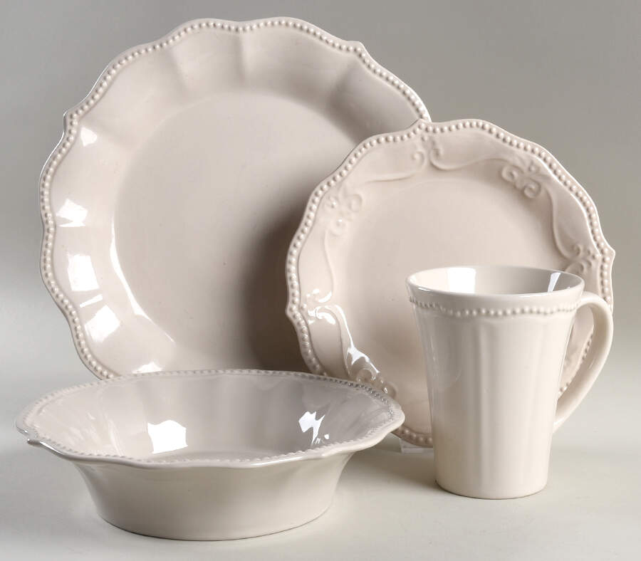 Paige-Linen White 4 Piece Place Setting by Pioneer Woman-1