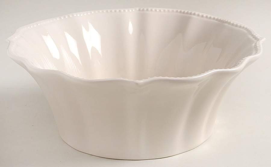 Paige-Linen White 10" Round Serving Bowl by Pioneer Woman-1