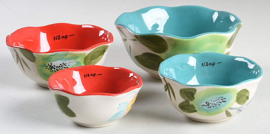 Vintage Bloom Measuring Cup Set (1 Cup,1/2 Cup,1/3 Cup,1/4 Cup) by Pioneer Woman-1