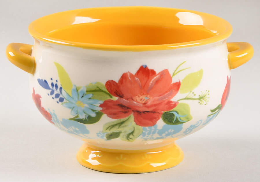 Flea Market Individual Handled Soup Bowl by Pioneer Woman-1