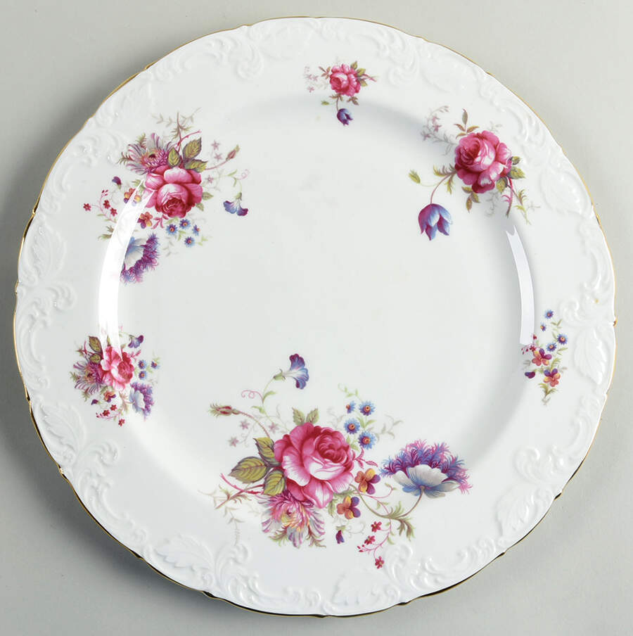 Rosealee (Gold Trim) 12" Chop Plate (Round Platter) by Paragon-1