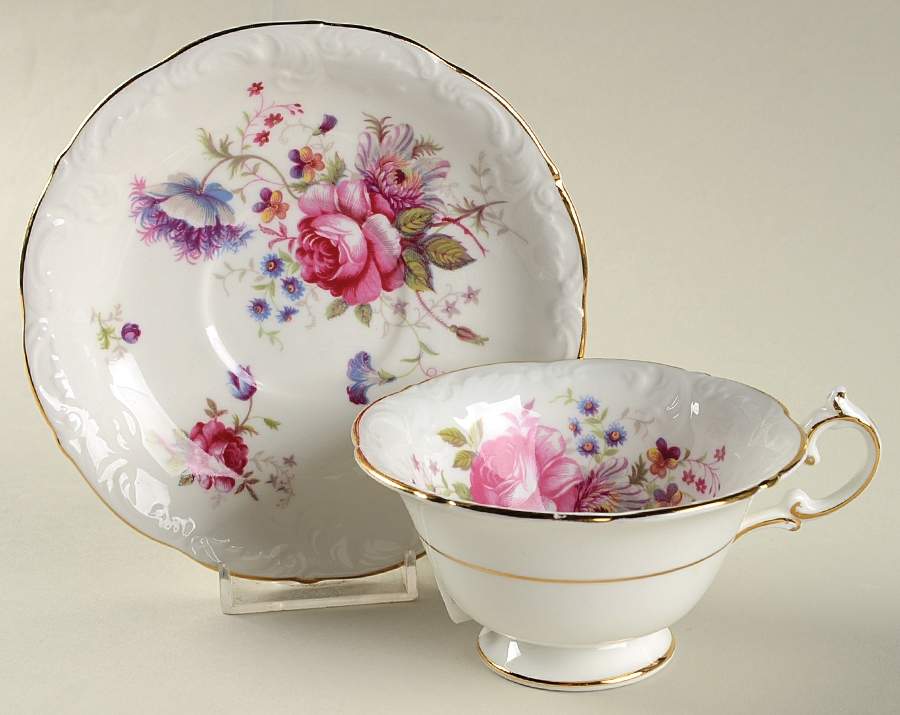 Rosealee (Gold Trim) Footed Cup & Saucer Set by Paragon-1