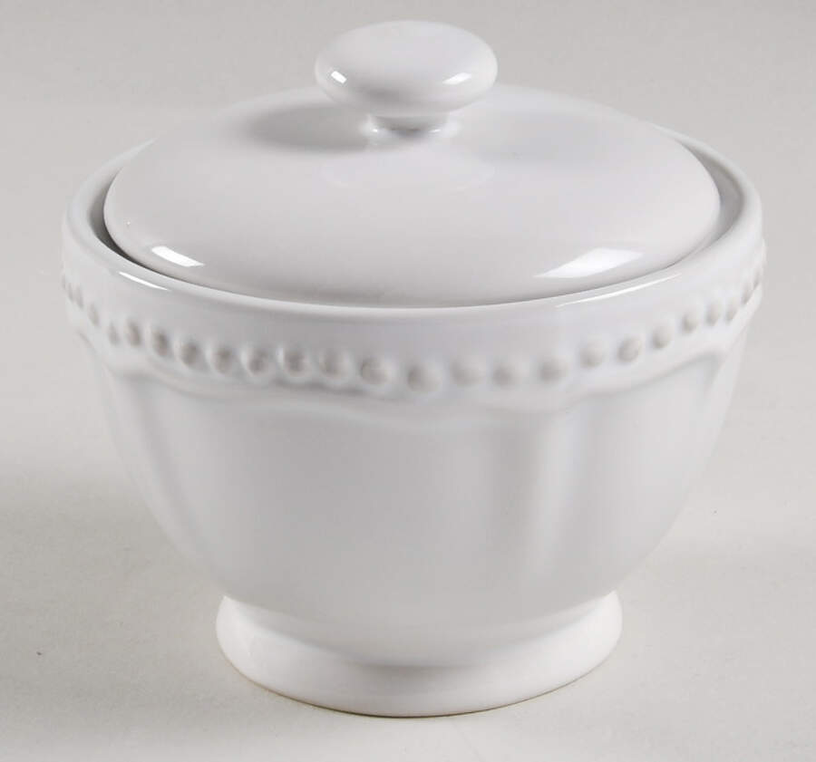 Leila Sugar Bowl & Lid by Pottery Barn China-1