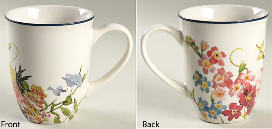 Floral Rim Mug by Pottery Barn China-1
