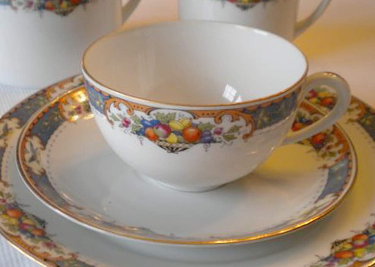 3973 Flat Cup & Saucer Set by Porcelain Union-1