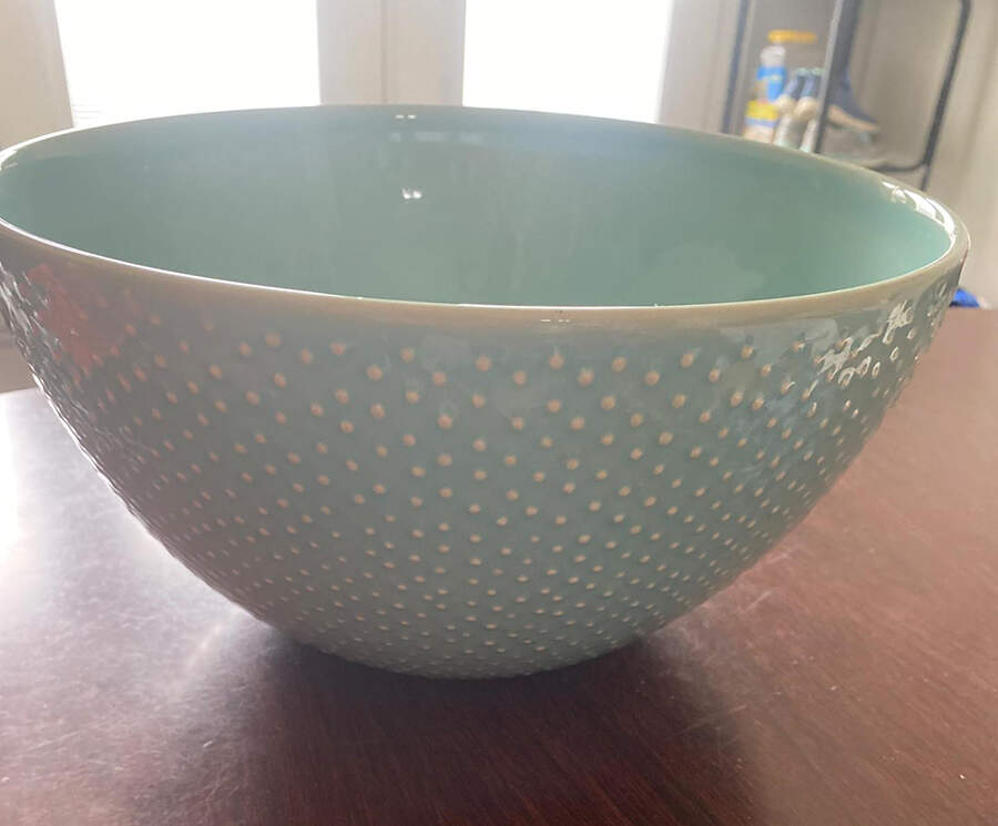 PMZ36 Turquoise 11" Large Salad Serving Bowl by Primagera-1
