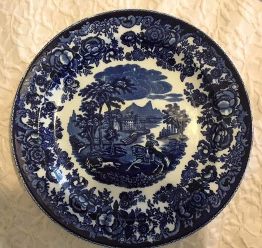 Amazone-Blue Dinner Plate by Petrus Regout & Co-1