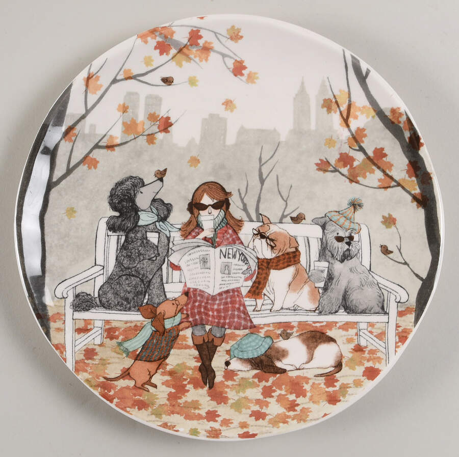 Lazy Sunday Pups Salad Plate by Pier 1-1
