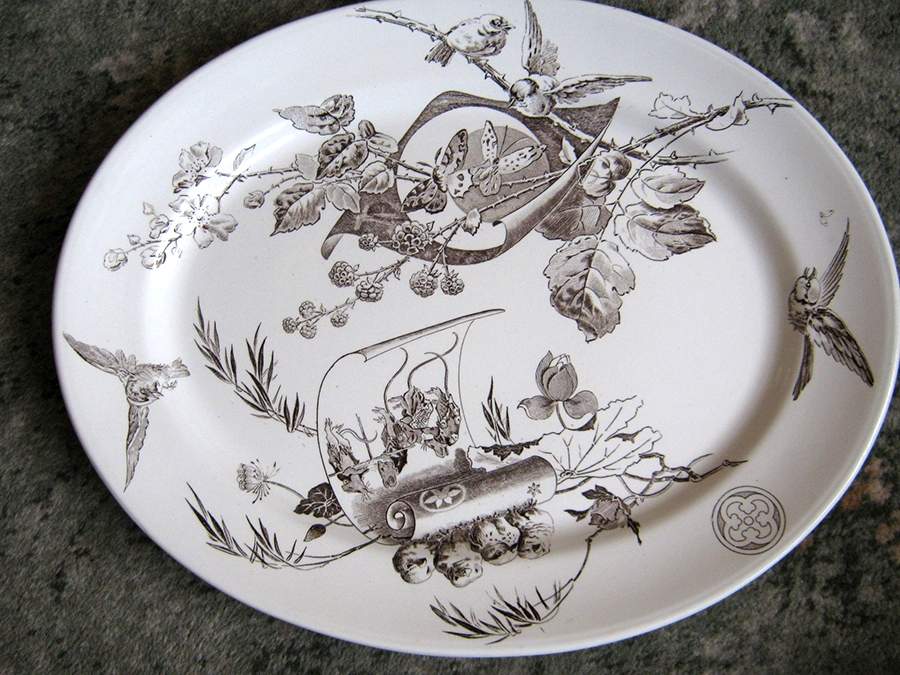 Conway Brown 18" Oval Serving Platter by Powell, Bishop & Stonier-1