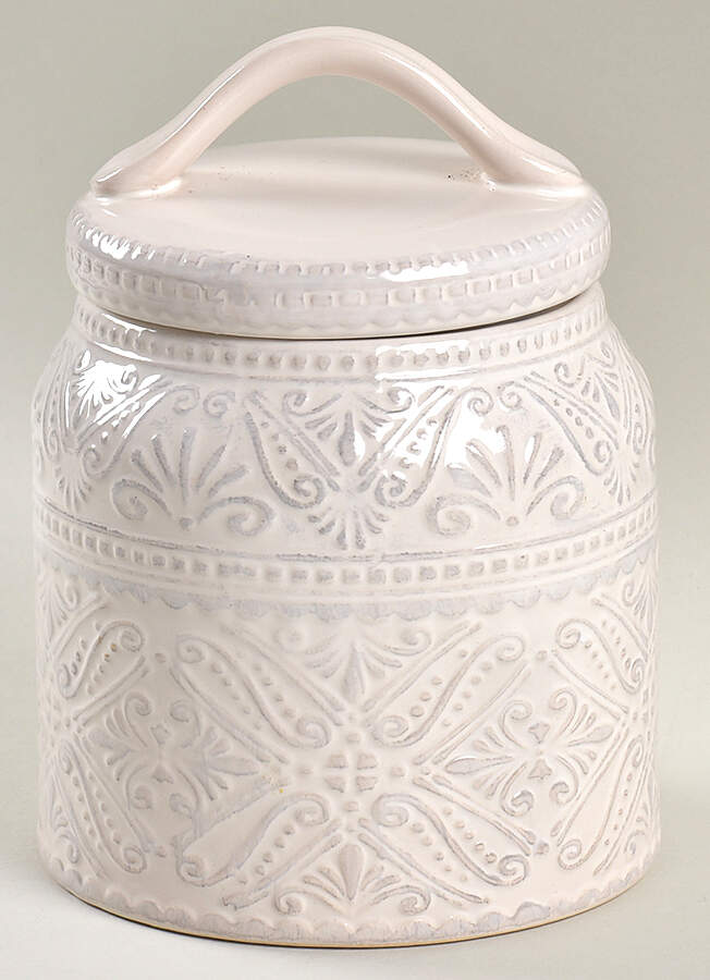 Chateau Clair White Small Canister & Lid by Pier 1-1