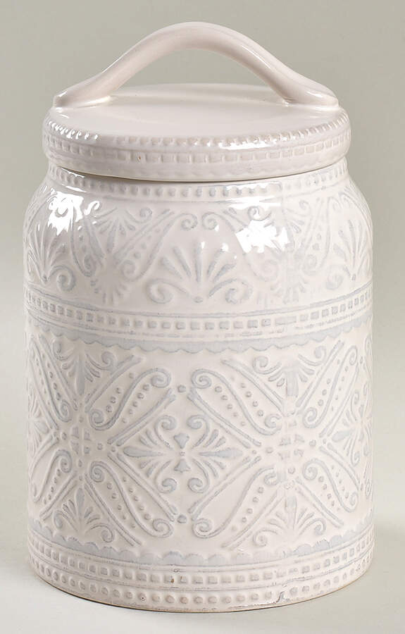 Chateau Clair White Medium Canister & Lid by Pier 1-1