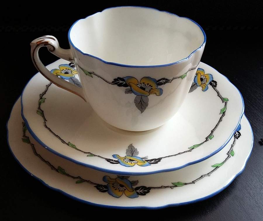 Gayflower Flat Cup & Saucer Set by Paragon-1