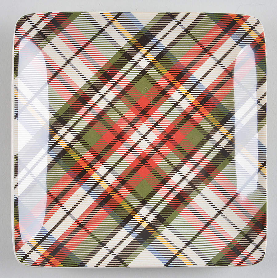 Plaid Square Appetizer Plate by Pottery Barn China-1