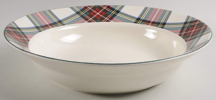 Plaid 13" Round Serving Bowl by Pottery Barn China-1