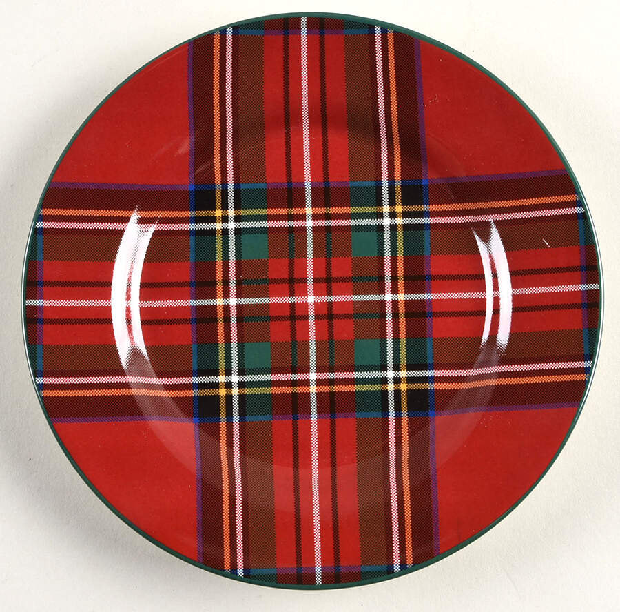 Plaid Appetizer Plate by Pottery Barn China-1