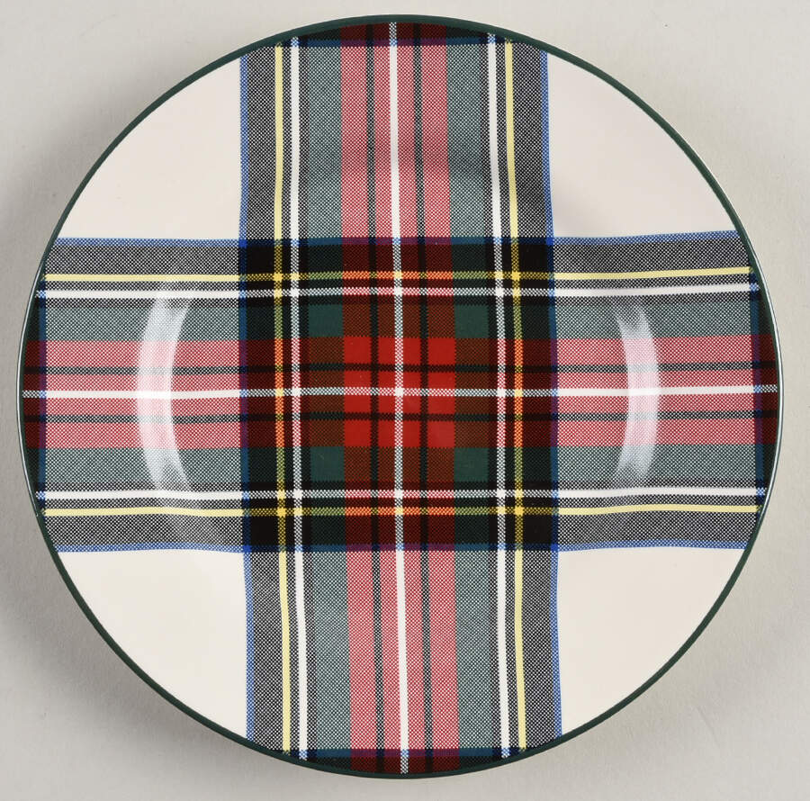 Plaid Appetizer Plate by Pottery Barn China-1