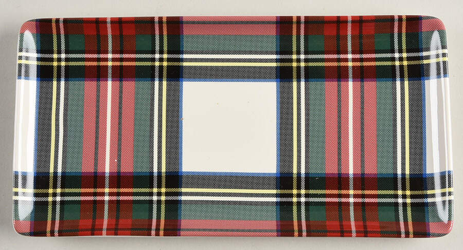 Plaid 1/4 Lb Butter No Lid by Pottery Barn China-1