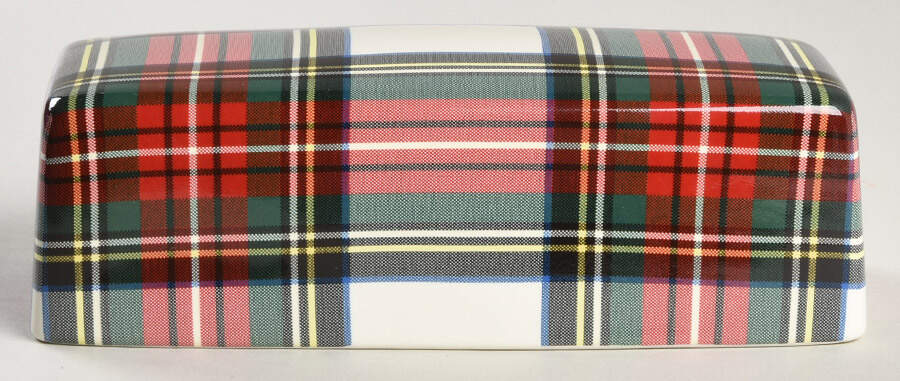Plaid Lid for 1/4 Lb Butter by Pottery Barn China-1