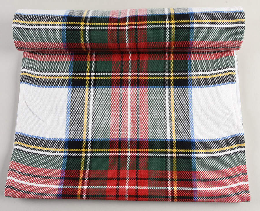 Plaid 18" x 108" Cloth Table Runner by Pottery Barn China-1